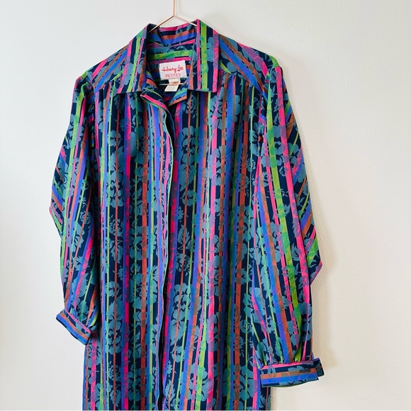 Vintage Henry Lee 90s Long Sleeved Midi Shirt Dress with Pockets made in USA - Picture 10 of 12